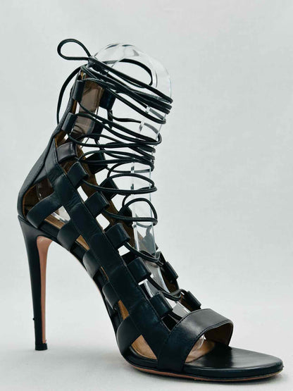 AQUAZZURA Amazon Black Size EU 38.5 Heeled Sandals
