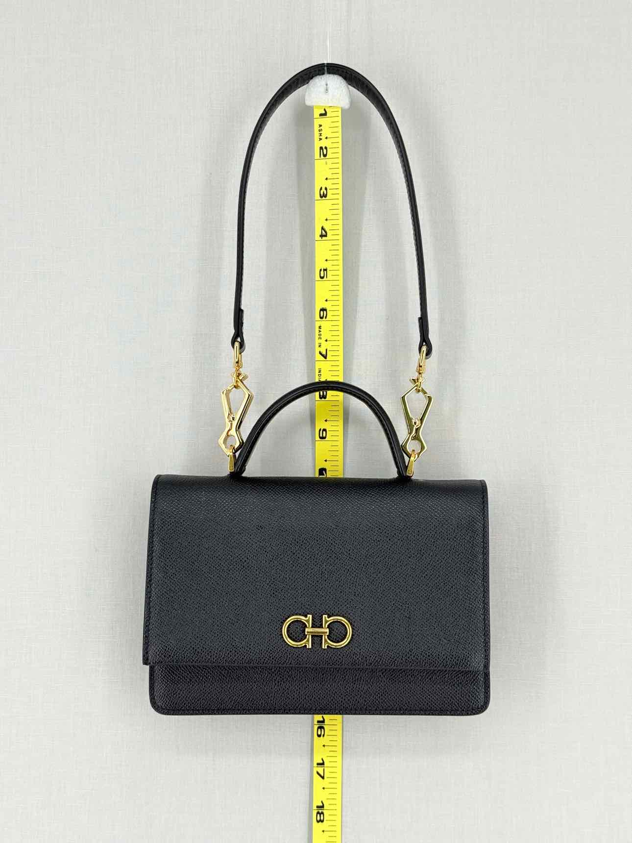 SALVATORE FERRAGAMO Gancini Black Top Handle