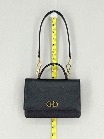 SALVATORE FERRAGAMO Gancini Black Top Handle