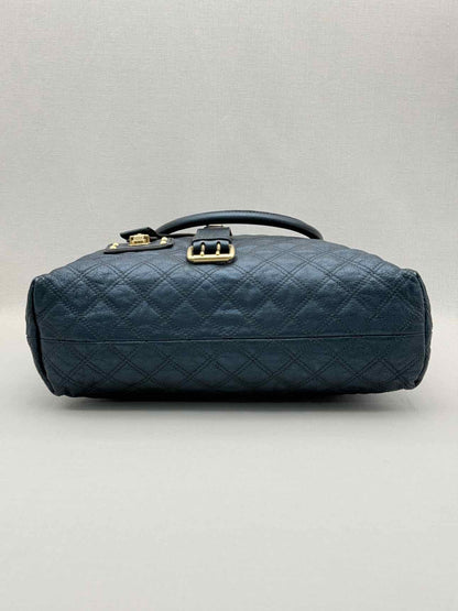 MARC JACOBS Bruna Metallic Blue Quilted Tote Bag