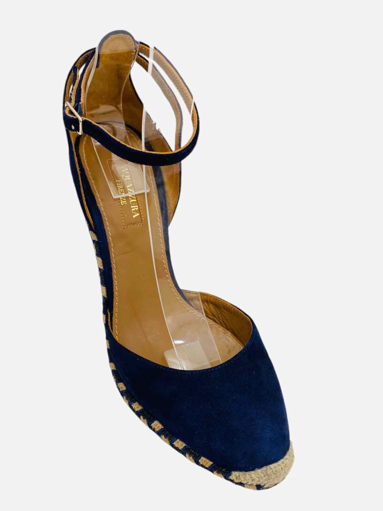 AQUAZZURA Espadrille Navy & White Wedges