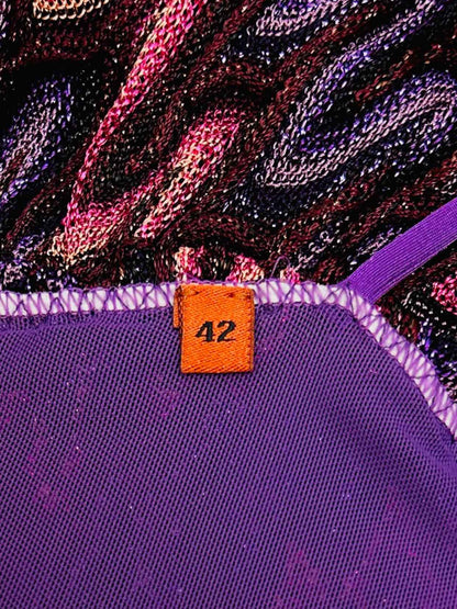 MISSONI MARE Burgundy & Purple Size US 6 Short Dress