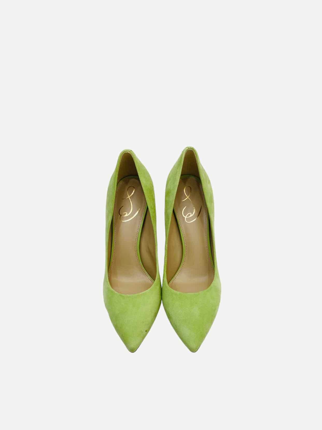 SAM EDELMAN Pointed Toe Green Pumps 38