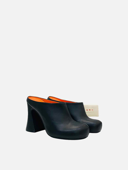 MARNI Block Heel Black Mules 40