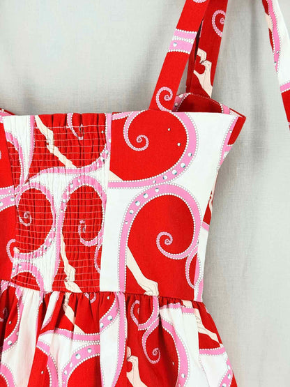 PAOLITA Red & White Printed Size Small Bustier