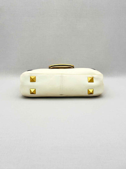 VALENTINO GARAVANI Stud Sign Cream Shoulder Bag