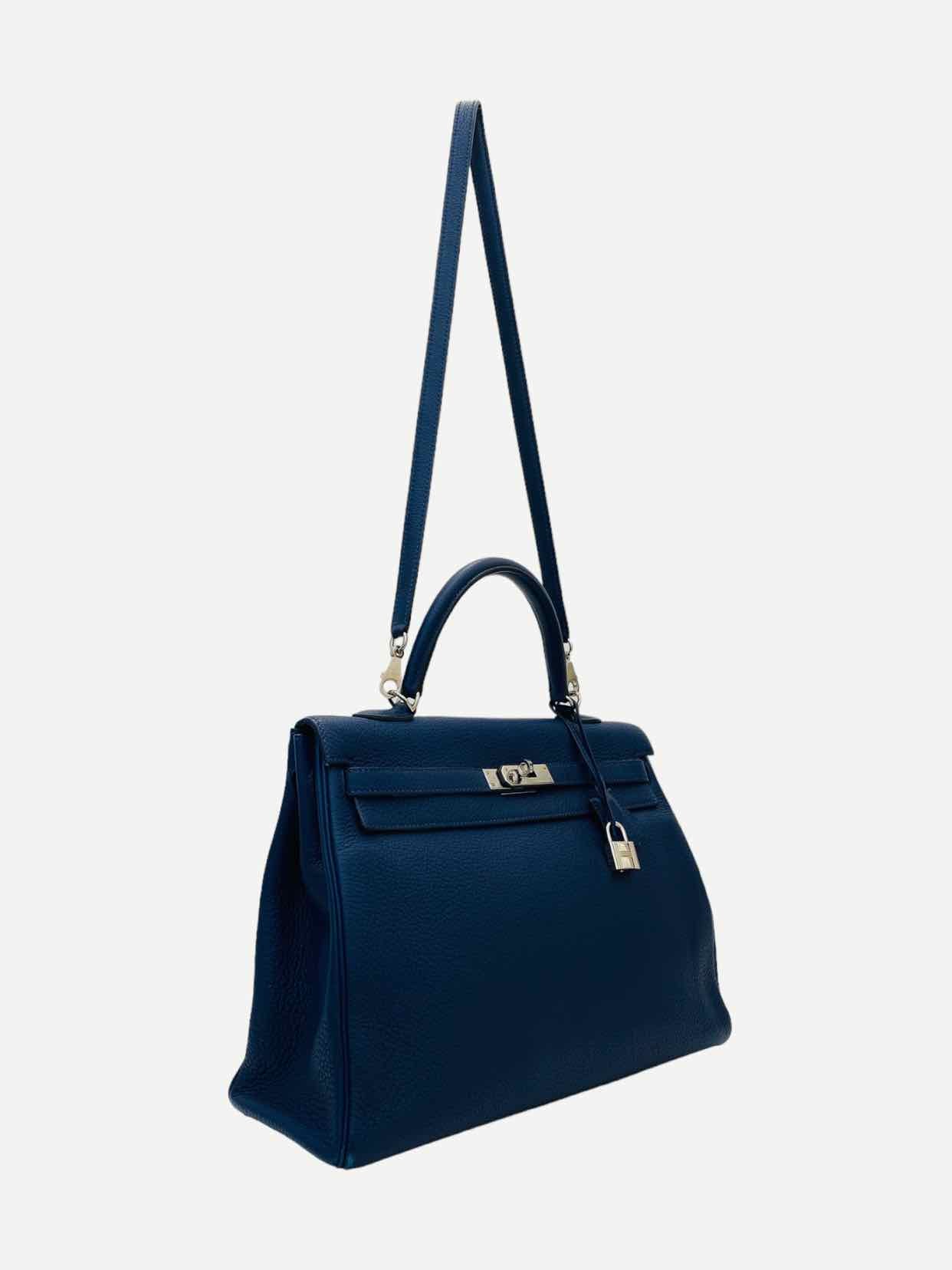 HERMES Kelly Midnight Blue Top Handle