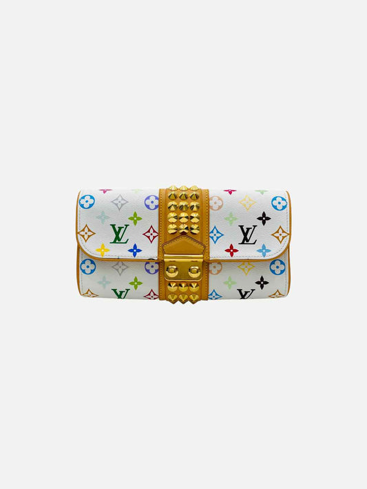 LOUIS VUITTON Courtney White Multicolor Monogram Clutch