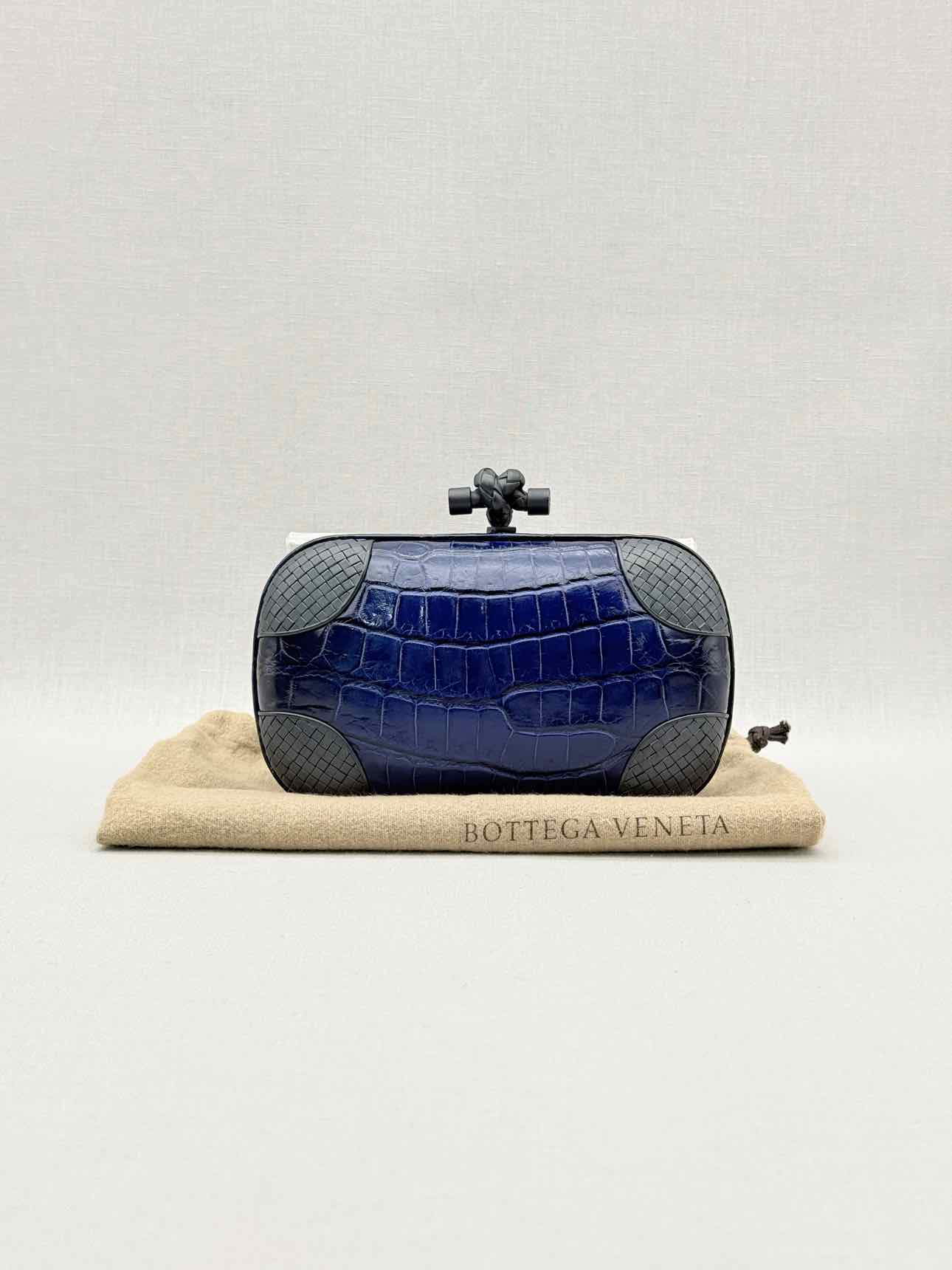 BOTTEGA VENETA Knot Royal Blue Clutch