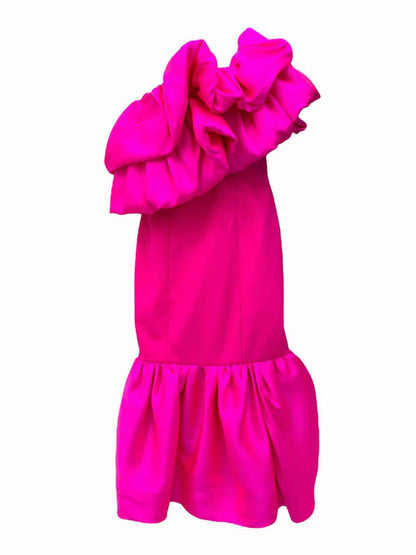 SOLACE LONDON Neon Pink Size US 8 Midi Dress