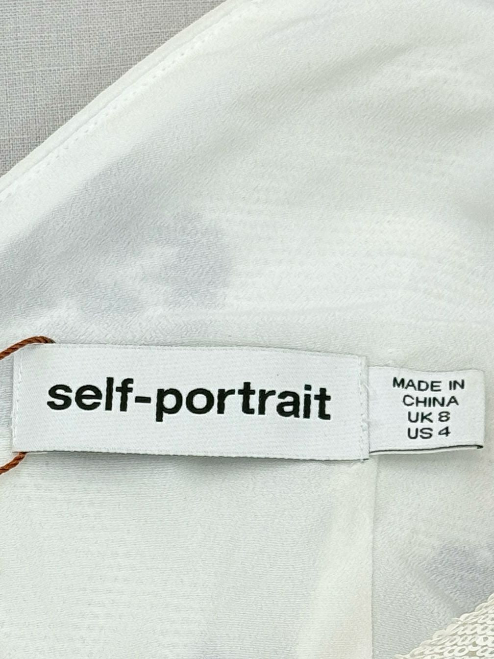 SELF-PORTRAIT White w/ Black Size US 4 Blouse