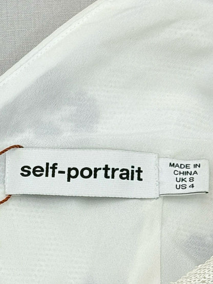 SELF-PORTRAIT White w/ Black Size US 4 Blouse