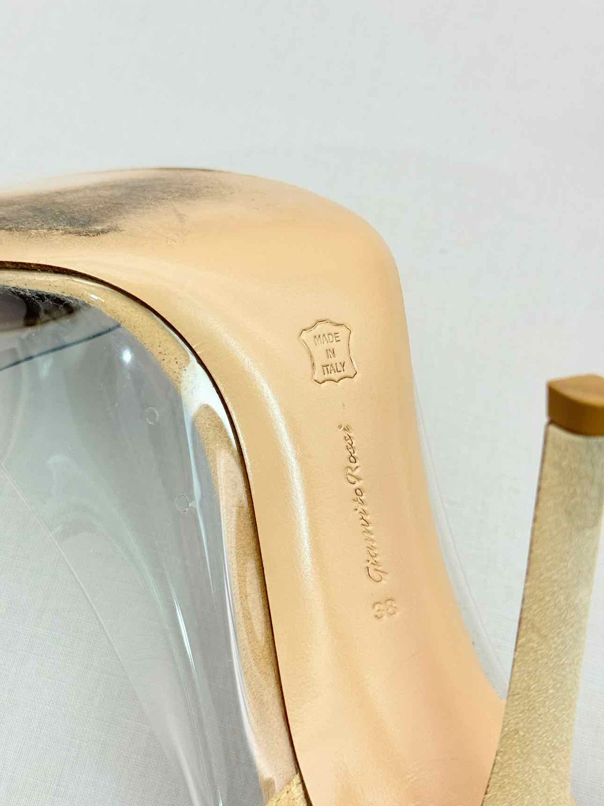 GIANVITO ROSSI Plexi Beige Size EU 38 Pumps