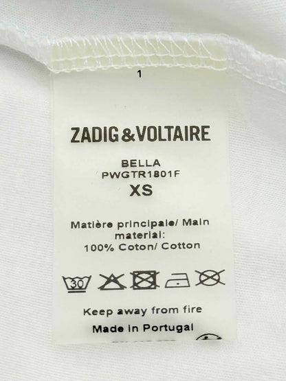 ZADIG & VOLTAIRE Bella White Size XSmall T-shirt