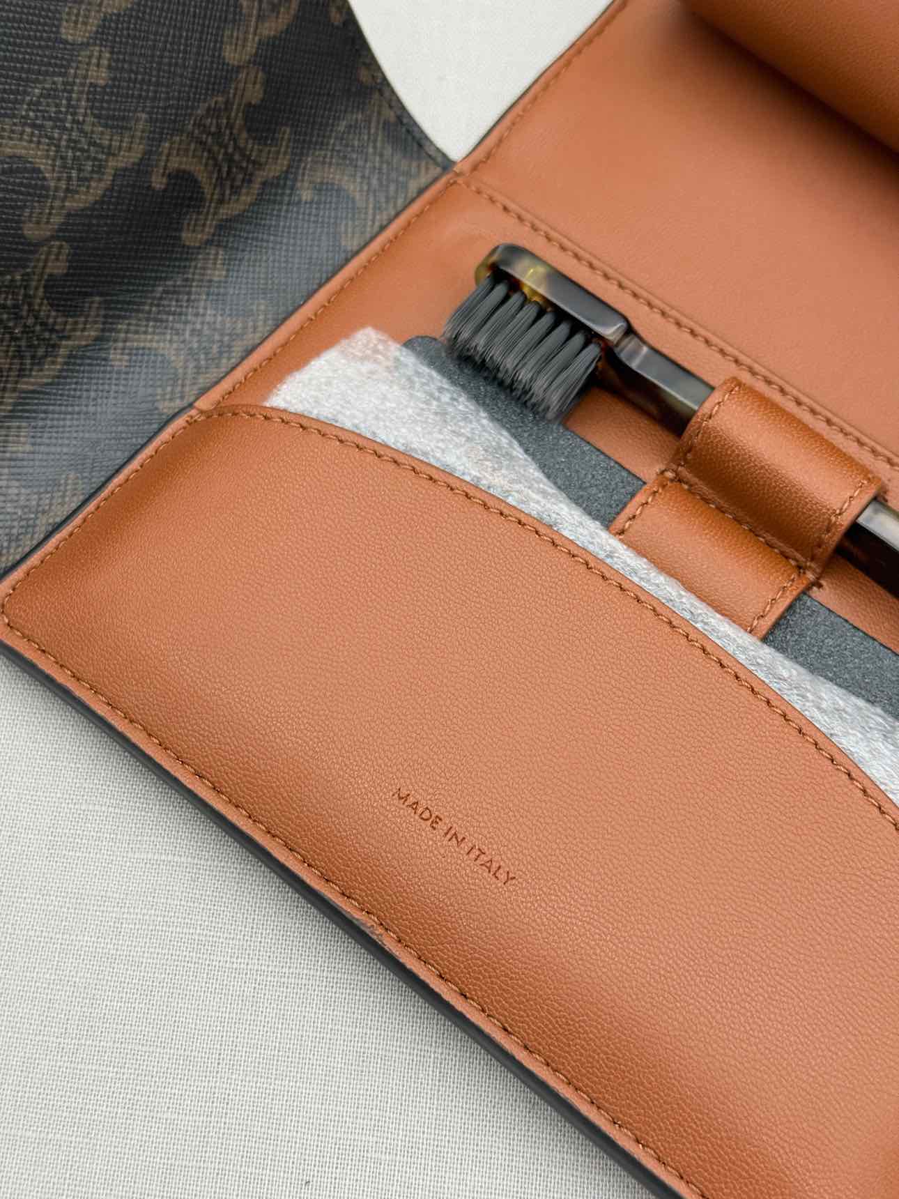 CELINE Triomphe Black & Tan Travel Kit