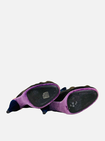 FENDI Ruffled Multicolor Size EU 40 Mules