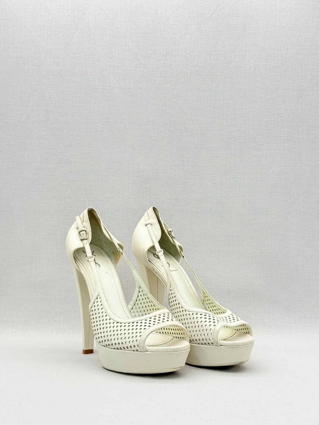 YSL Off-white Perforated Size EU 39.5 Pumps