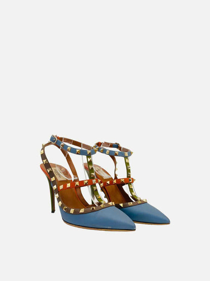 VALENTINO Rockstud Blue Multicolor Pumps