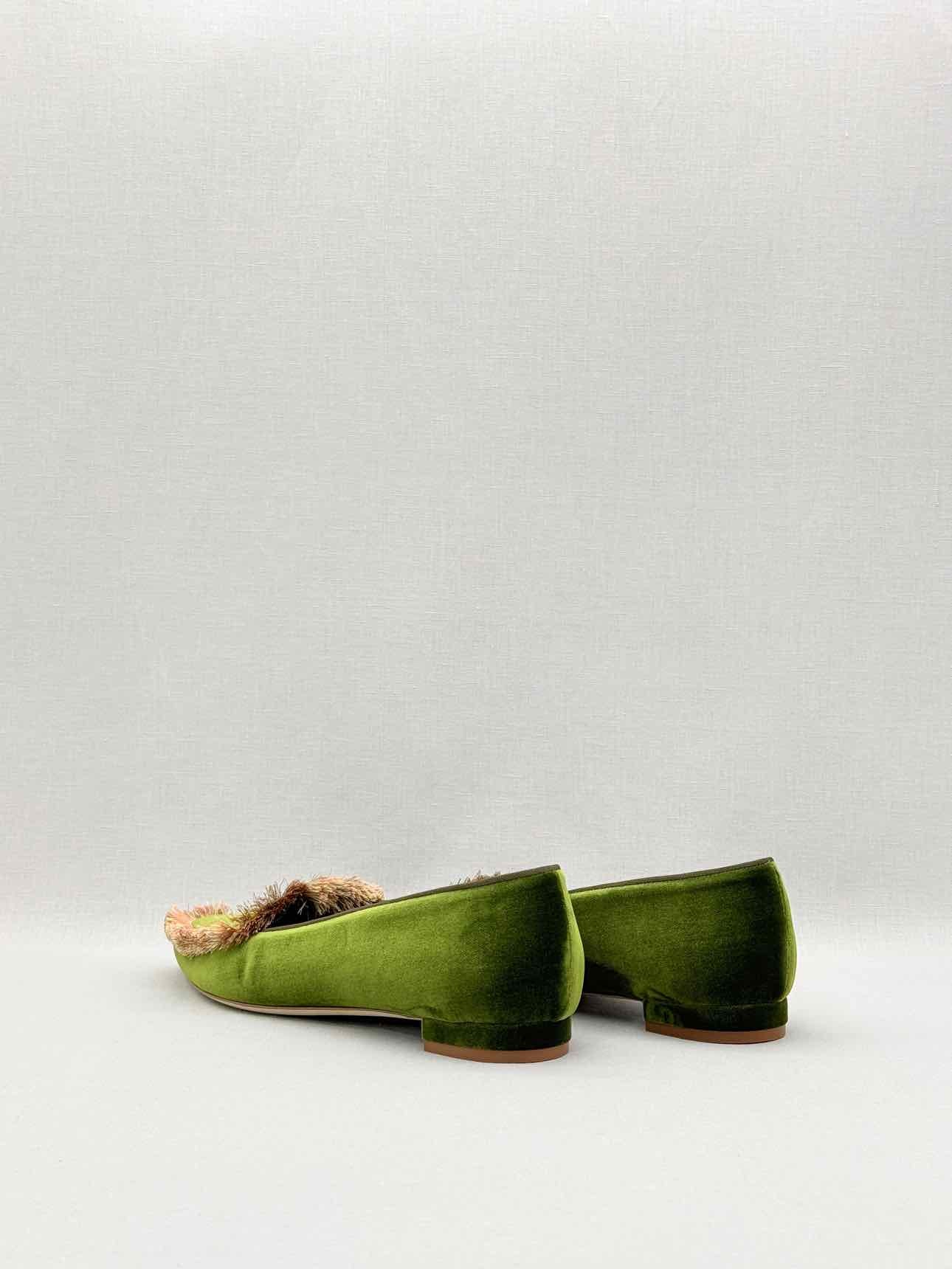 MANOLO BLAHNIK Green Size EU 41.5 Loafers