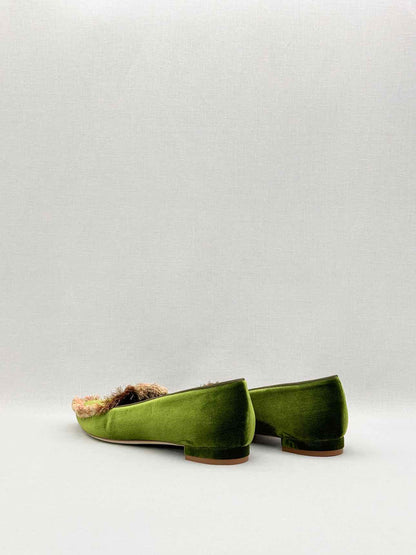 MANOLO BLAHNIK Green Size EU 41.5 Loafers