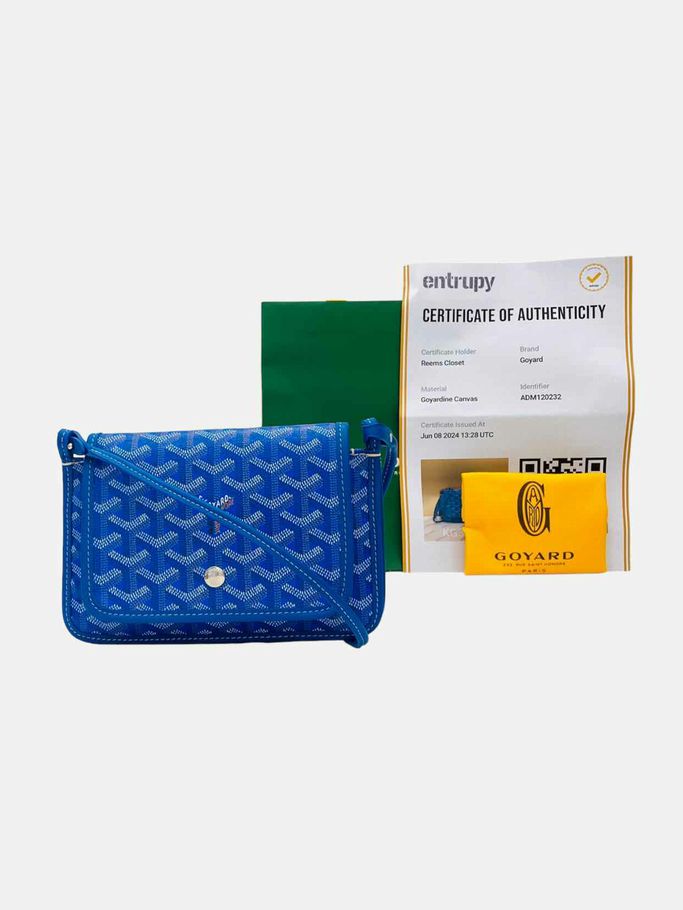 GOYARD Plumet Pocket Wallet Sky Blue Crossbody