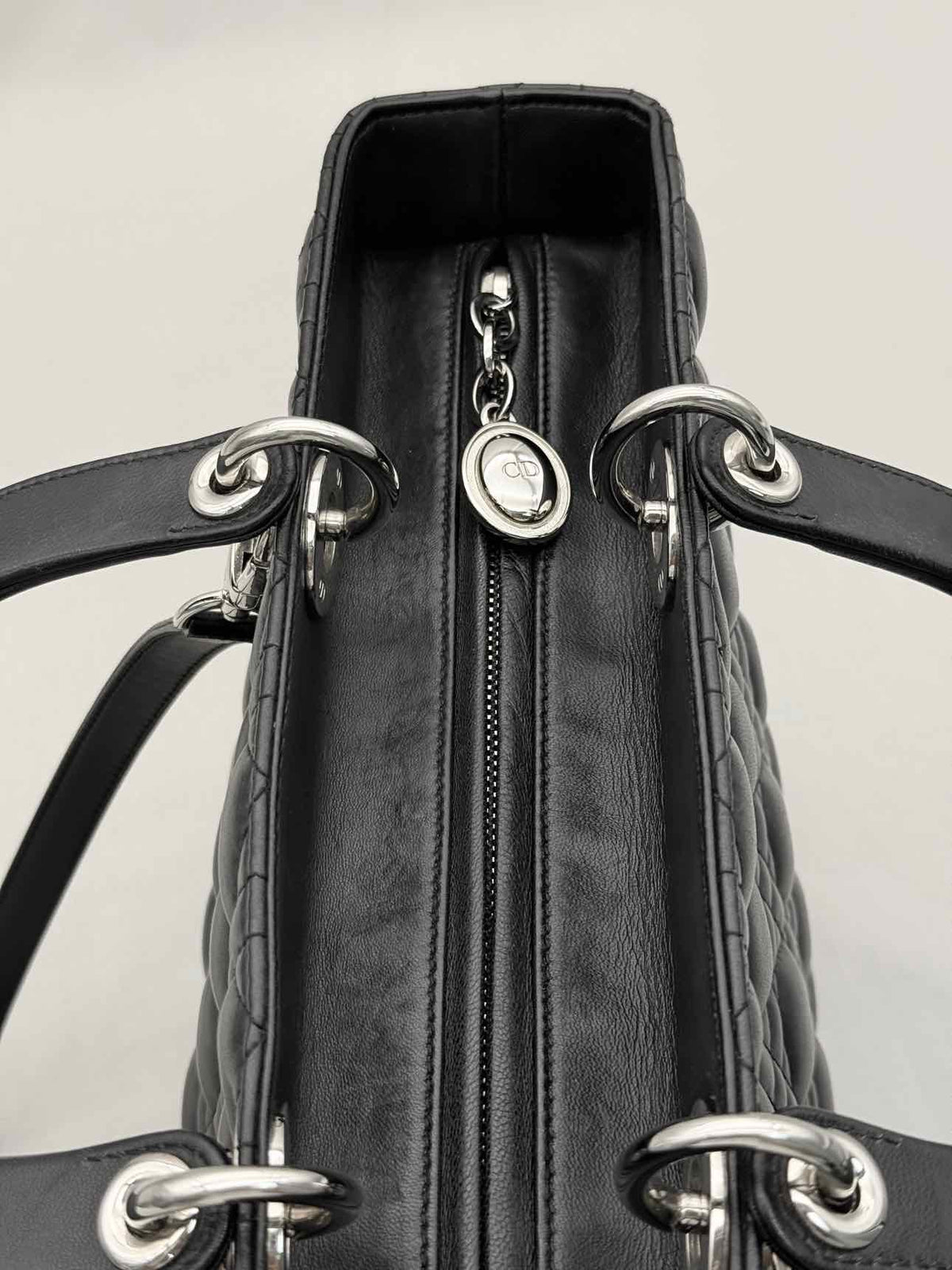CHRISTIAN DIOR Lady Dior Black Cannage Top Handle