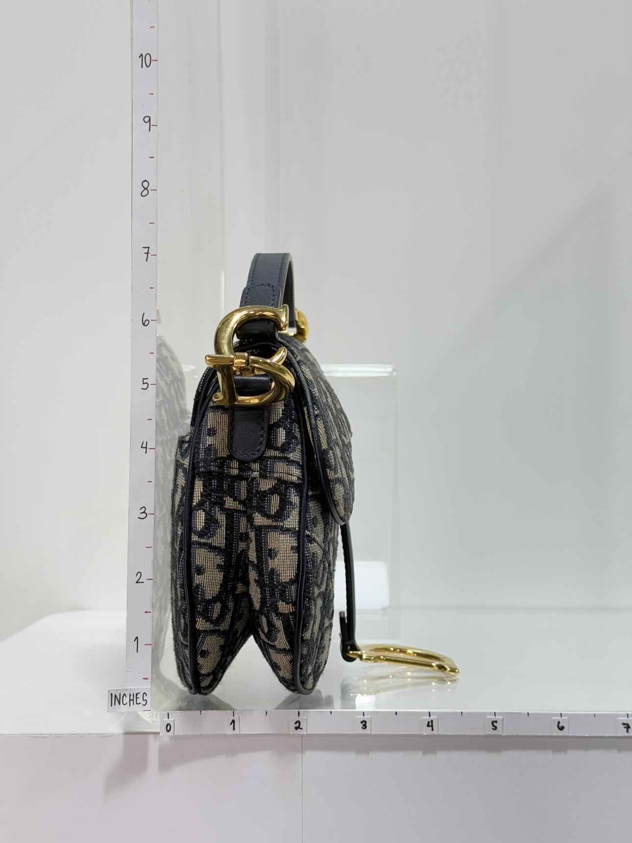 CHRISTIAN DIOR Blue Oblique Saddle Bag