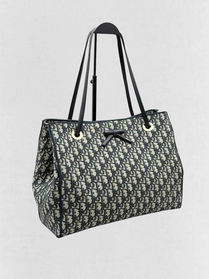 DIOR Promenade Blue & Beige Oblique Jacquard Tote Bag