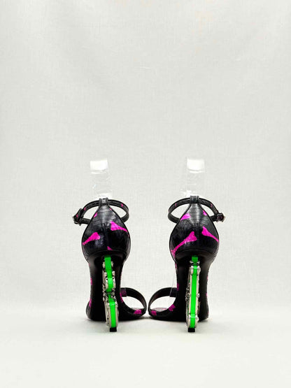 DOLCE & GABBANA Black & Pink Size EU 37 Heeled Sandals