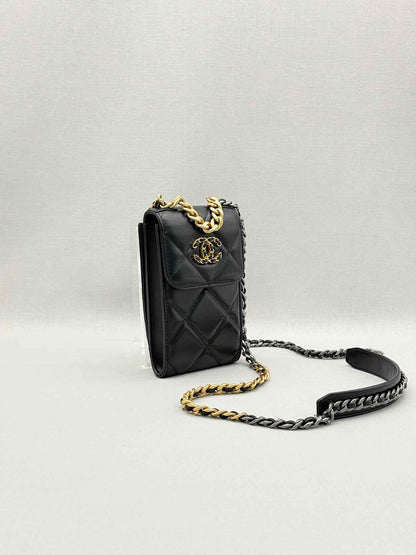 CHANEL Black Quilted Phone case