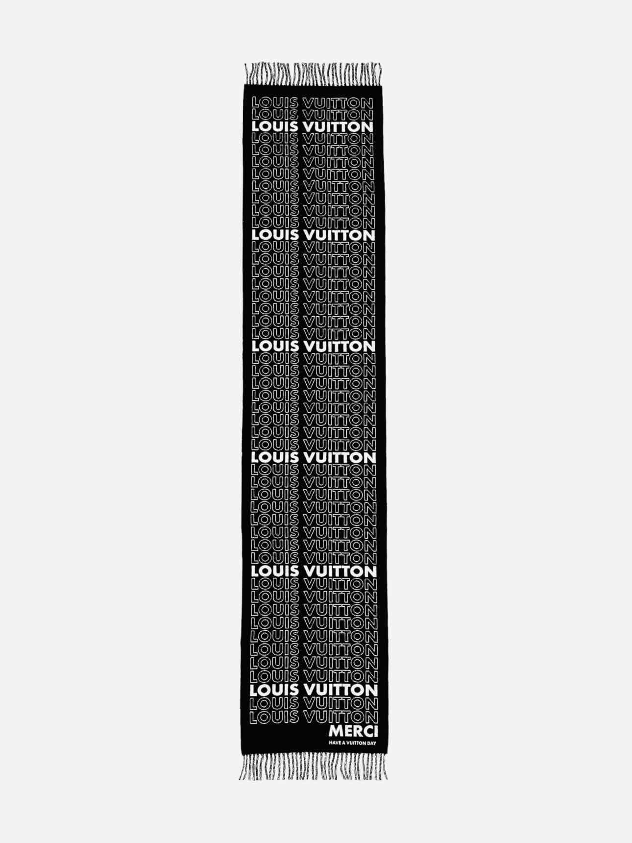 LOUIS VUITTON Black & White Scarf
