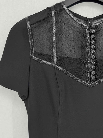 LOUIS VUITTON Black Size US 6 Short Dress