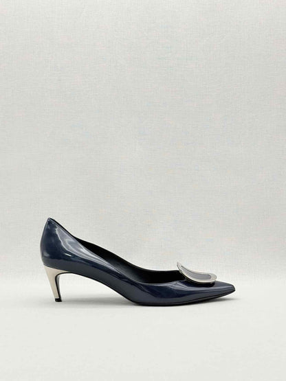 ROGER VIVIER Sexy Choc Navy Blue Size EU 38.5 Pumps