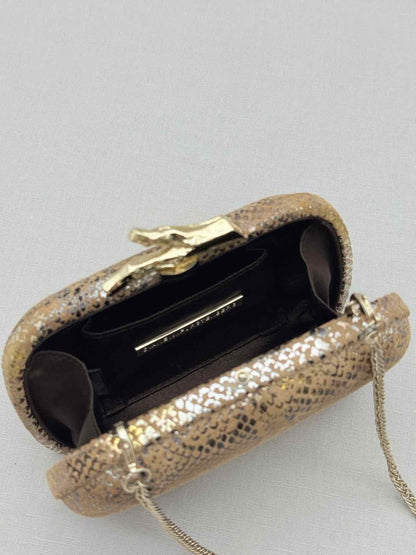 DVF Lytton Minaudière Metallic Gold Clutch