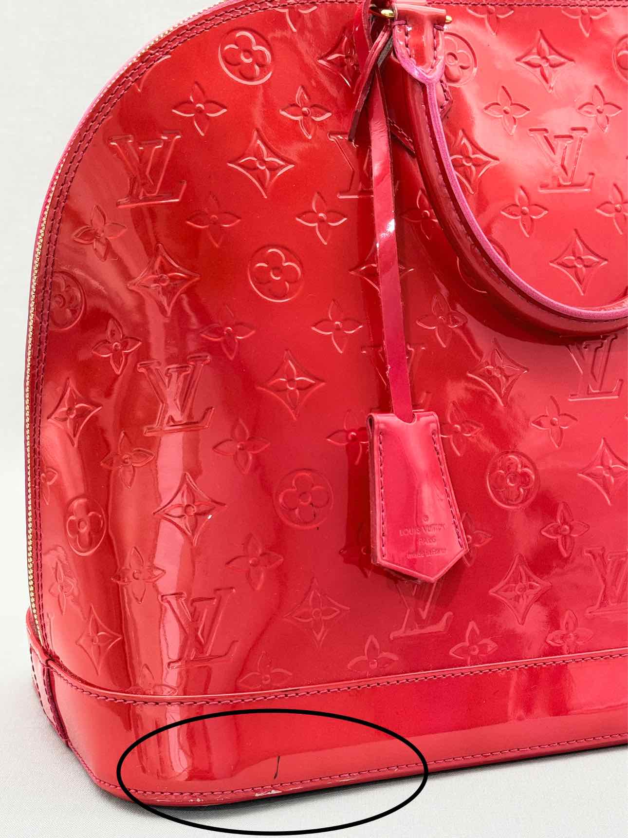 LOUIS VUITTON Alma Red Monogram Top Handle