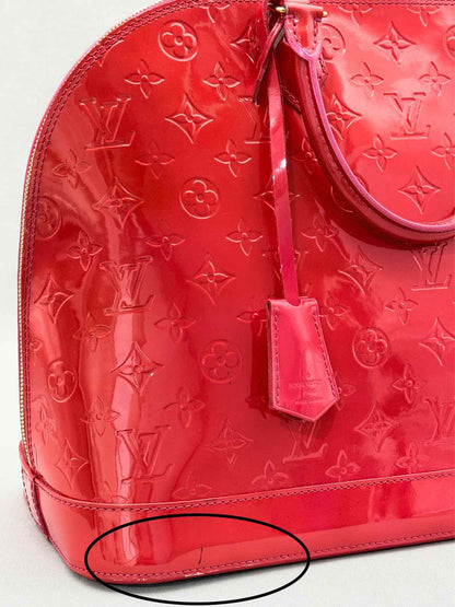 LOUIS VUITTON Alma Red Monogram Top Handle