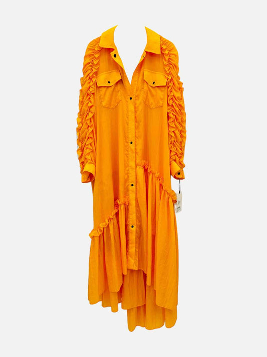BROGGER Britta Sun Yellow Ruffled Midi Dress