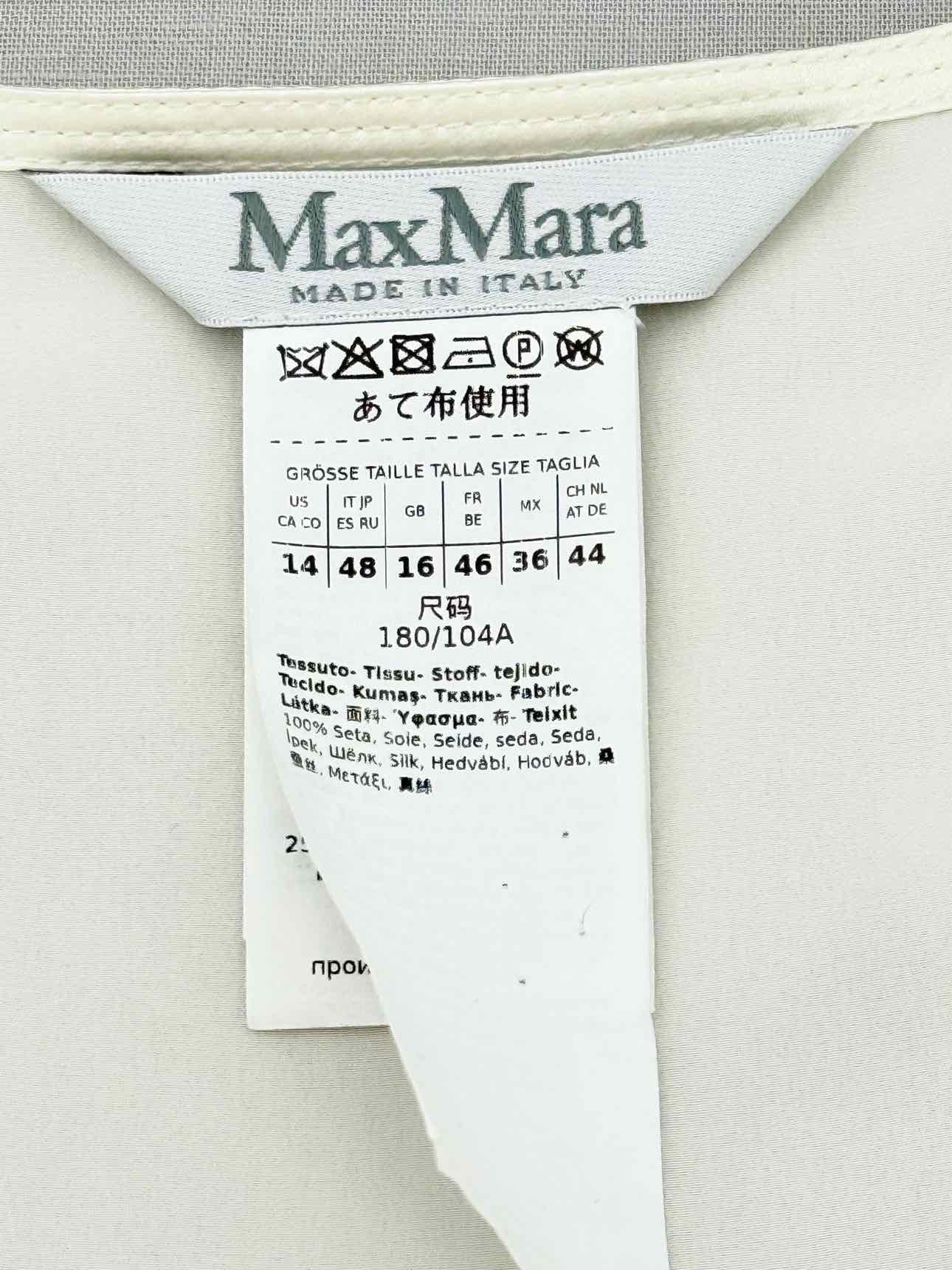 MAX MARA filly Cream Size US 14 Top