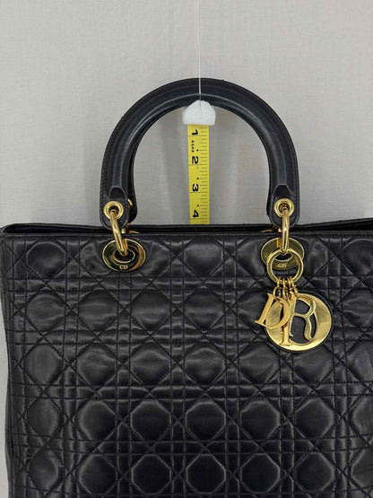 CHRISTIAN DIOR Lady Dior Black Cannage Top Handle
