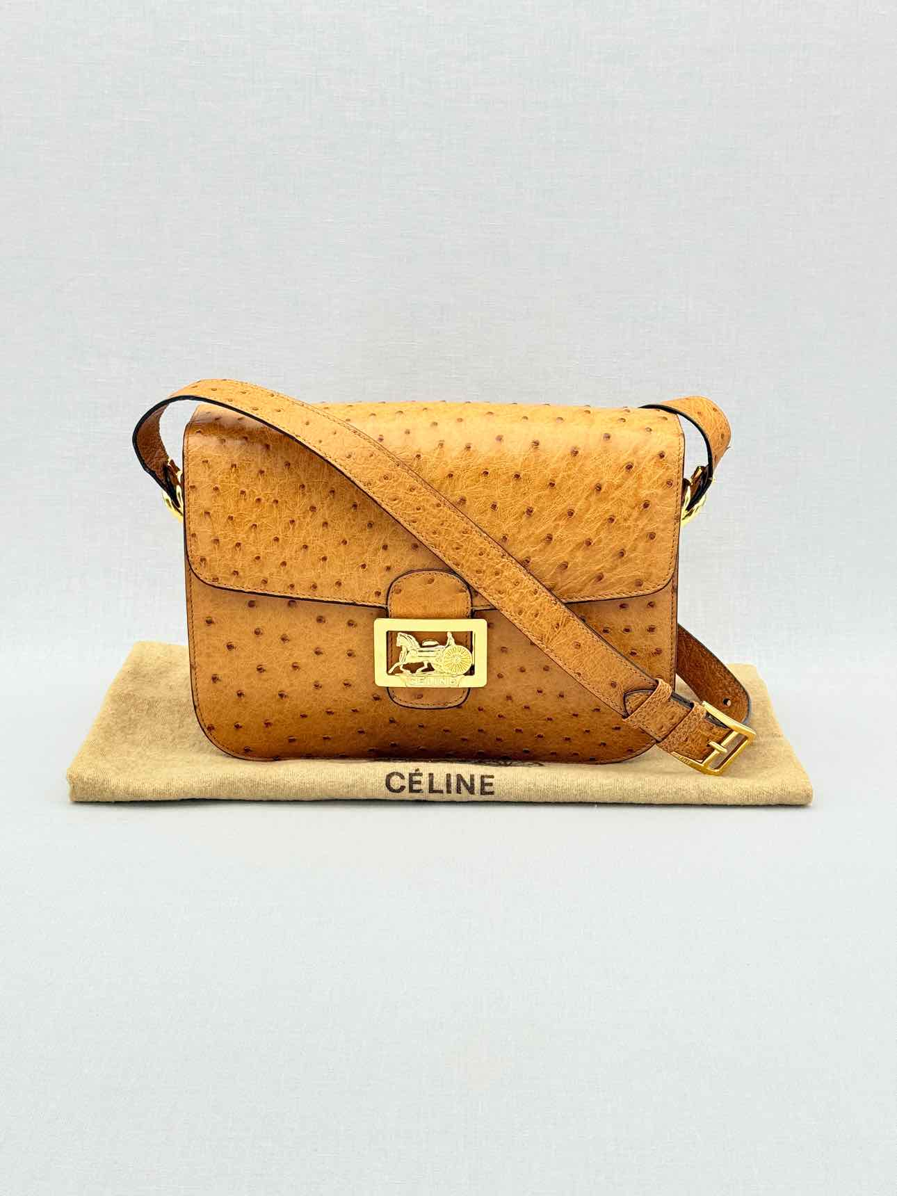 CELINE Vintage Caramel Shoulder Bag