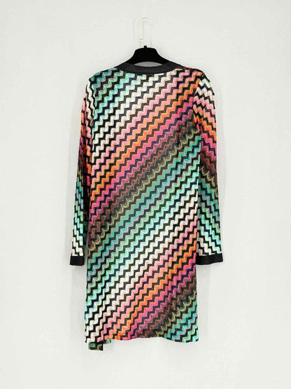 MISSONI Pink Multicolor Chevron Size US 4 Cardigan