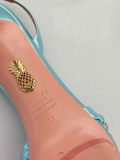 AQUAZZURA Bubbles Aqua Size EU 38 Slingbacks