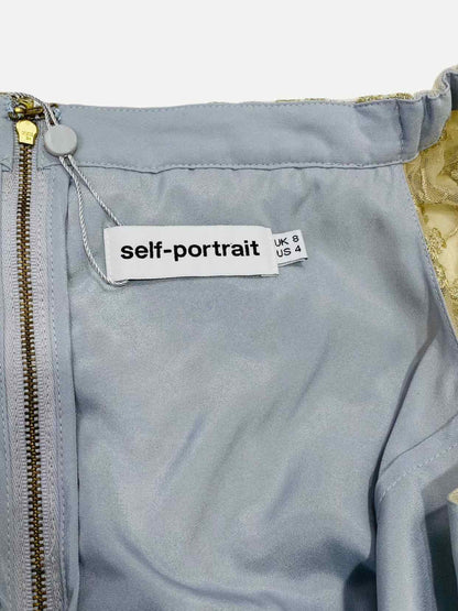 SELF-PORTRAIT Off Shoulder Gold & Silver Size US 4 Top