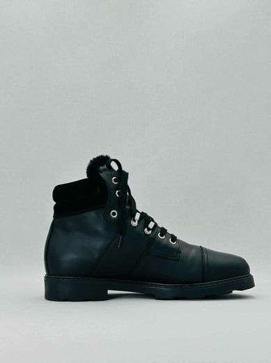 FENDI Fur Trim Black Size EU 39 Ankle Boots