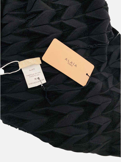 ALAIA Knitted Black Size US 0 Knee Length Dress