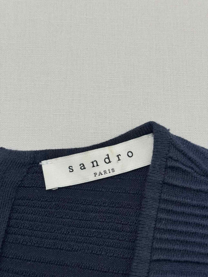 SANDRO Blue Ribbed Size Small Short Dress