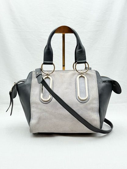 SEE BY CHLOE Paige Grey & Black Shoulder Bag