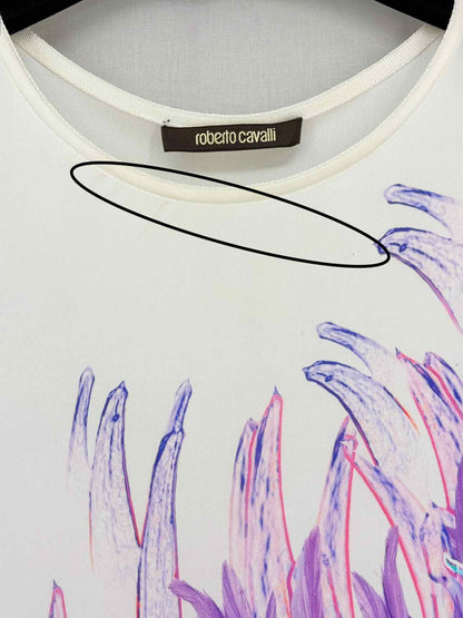 ROBERTO CAVALLI White Multicolor Size US 6 Short Dress
