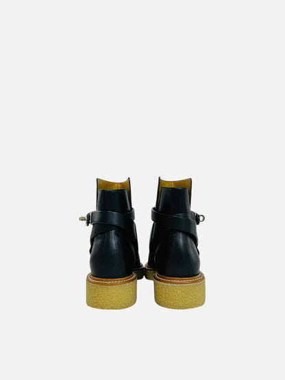 HERMES History Black Booties 36