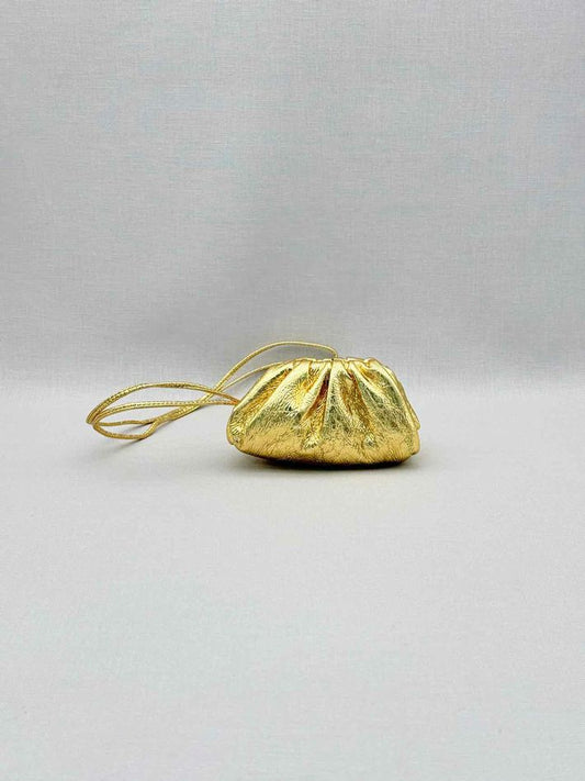 BOTTEGA VENETA Gold Metallic Coin Wallet